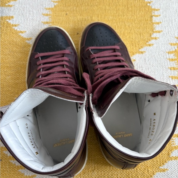 Saint Laurent SL10H black/maroon high top sneakers size 40 US7 - Picture 5 of 6